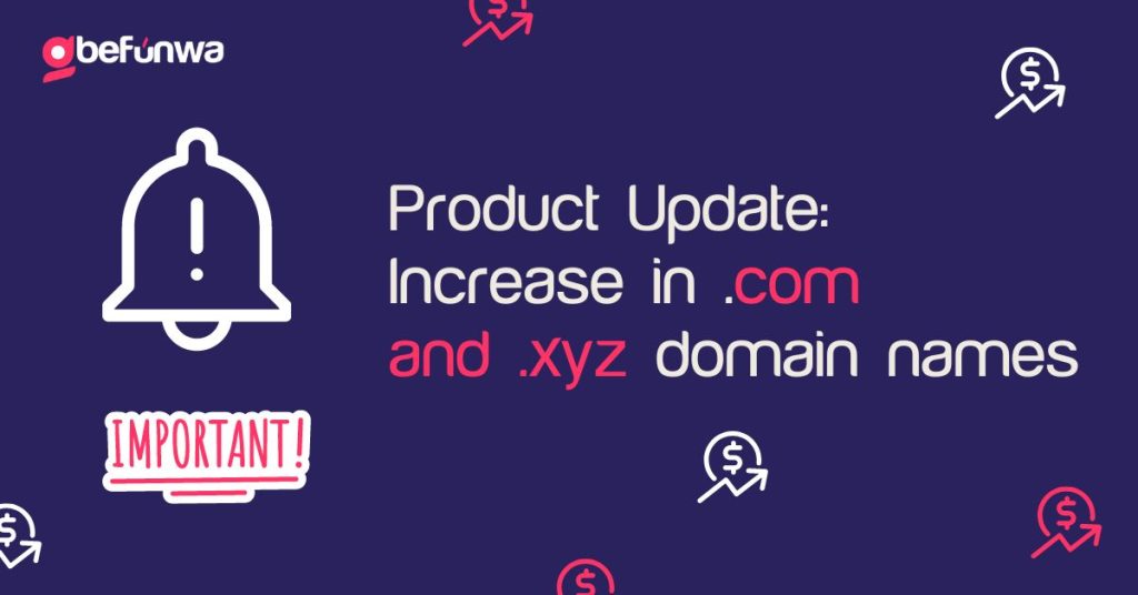 Price increase for .com and .xyz domains