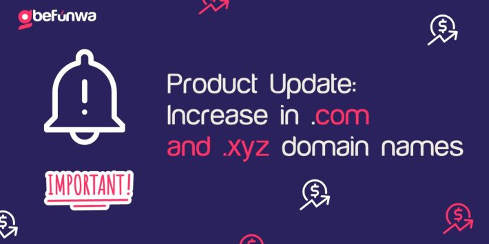 Price increase for .com and .xyz domains